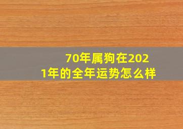 70年属狗在2021年的全年运势怎么样