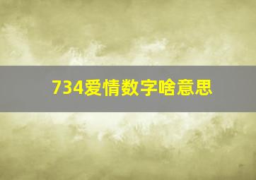 734爱情数字啥意思