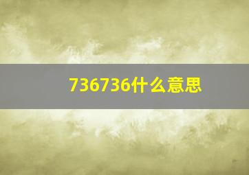 736736什么意思