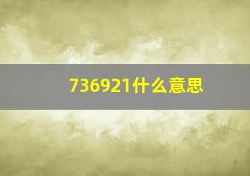 736921什么意思