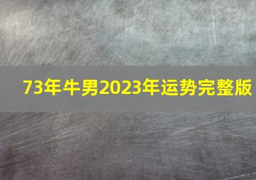 73年牛男2023年运势完整版