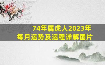 74年属虎人2023年每月运势及运程详解图片