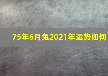 75年6月兔2021年运势如何