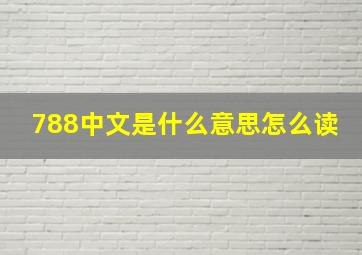 788中文是什么意思怎么读