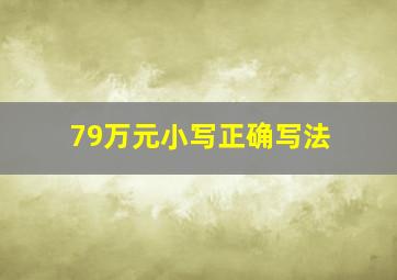 79万元小写正确写法