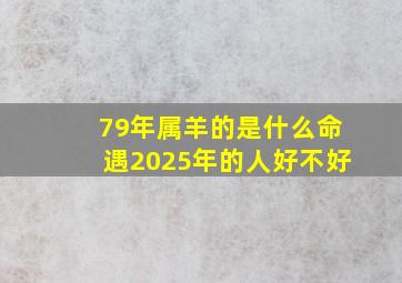 79年属羊的是什么命遇2025年的人好不好