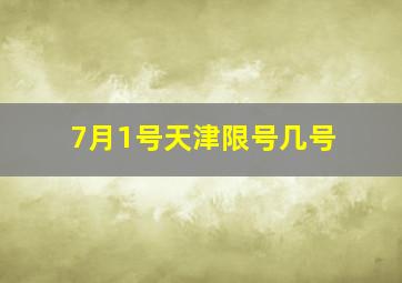 7月1号天津限号几号