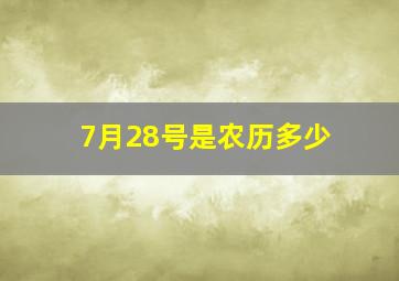 7月28号是农历多少