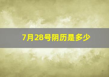 7月28号阴历是多少