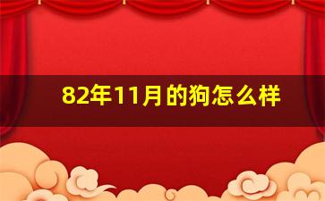 82年11月的狗怎么样