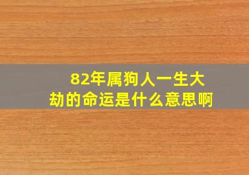 82年属狗人一生大劫的命运是什么意思啊