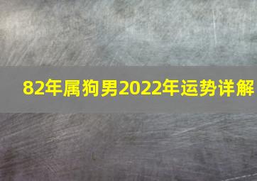 82年属狗男2022年运势详解