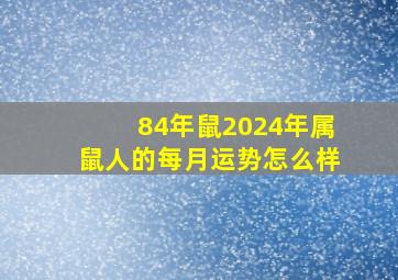 84年鼠2024年属鼠人的每月运势怎么样