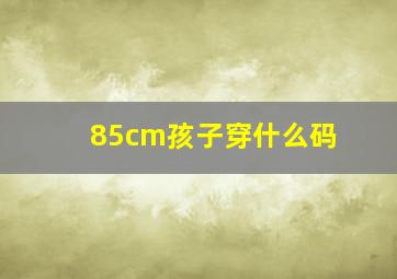 85cm孩子穿什么码