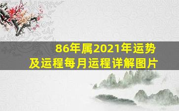 86年属2021年运势及运程每月运程详解图片