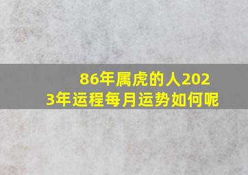 86年属虎的人2023年运程每月运势如何呢