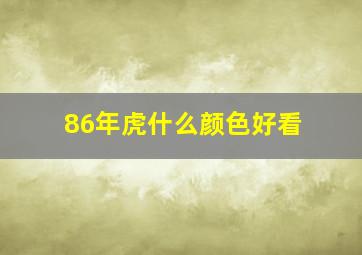 86年虎什么颜色好看