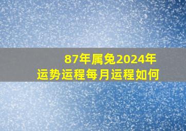 87年属兔2024年运势运程每月运程如何