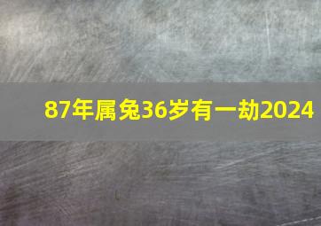 87年属兔36岁有一劫2024