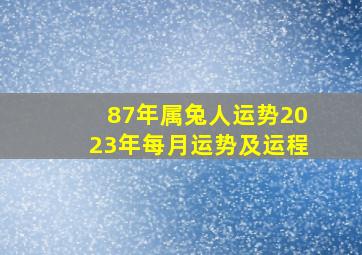 87年属兔人运势2023年每月运势及运程