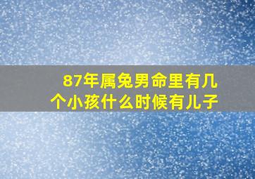 87年属兔男命里有几个小孩什么时候有儿子