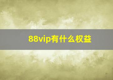 88vip有什么权益