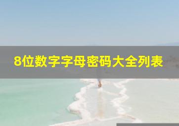 8位数字字母密码大全列表