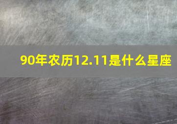 90年农历12.11是什么星座