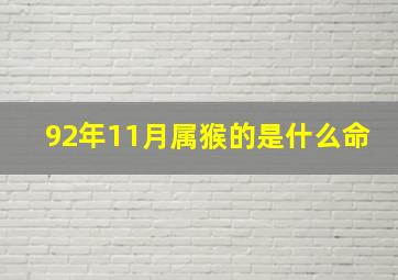 92年11月属猴的是什么命