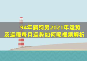 94年属狗男2021年运势及运程每月运势如何呢视频解析