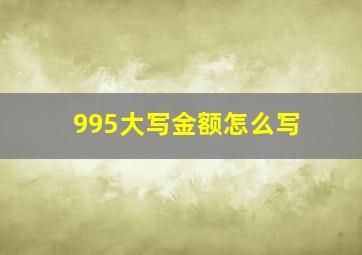 995大写金额怎么写