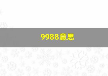 9988意思