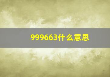 999663什么意思