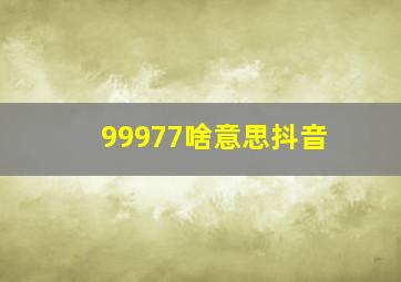 99977啥意思抖音