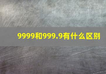 9999和999.9有什么区别