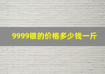 9999银的价格多少钱一斤