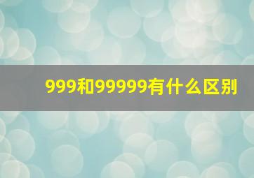 999和99999有什么区别