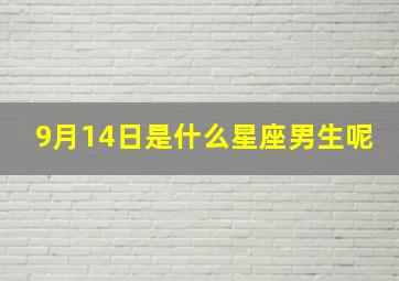 9月14日是什么星座男生呢