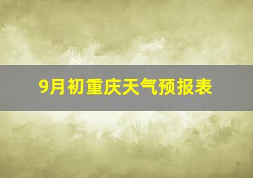 9月初重庆天气预报表