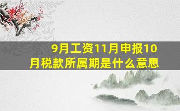 9月工资11月申报10月税款所属期是什么意思