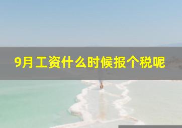 9月工资什么时候报个税呢