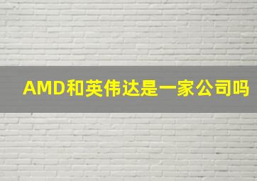 AMD和英伟达是一家公司吗