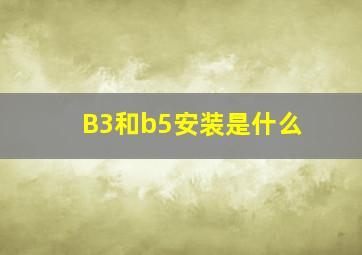 B3和b5安装是什么