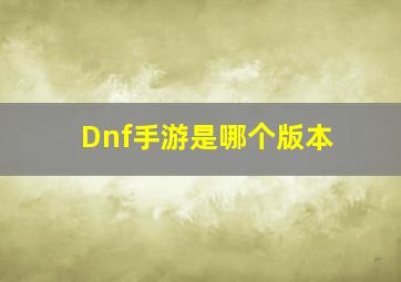 Dnf手游是哪个版本