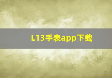 L13手表app下载