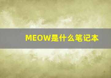 MEOW是什么笔记本