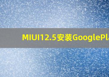 MIUI12.5安装GooglePlay