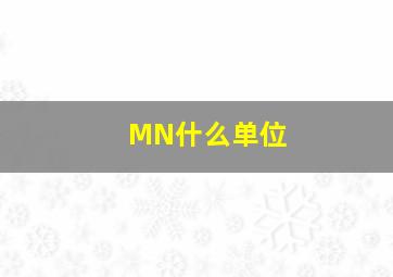 MN什么单位