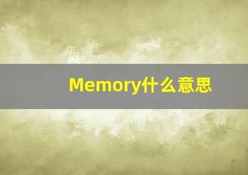 Memory什么意思