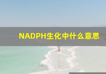 NADPH生化中什么意思